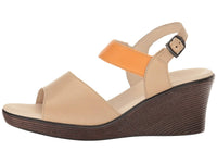 SAS Women's Heather Quarter Strap Wedge Sandal in cappuccino orange - women's sandal - detail view
