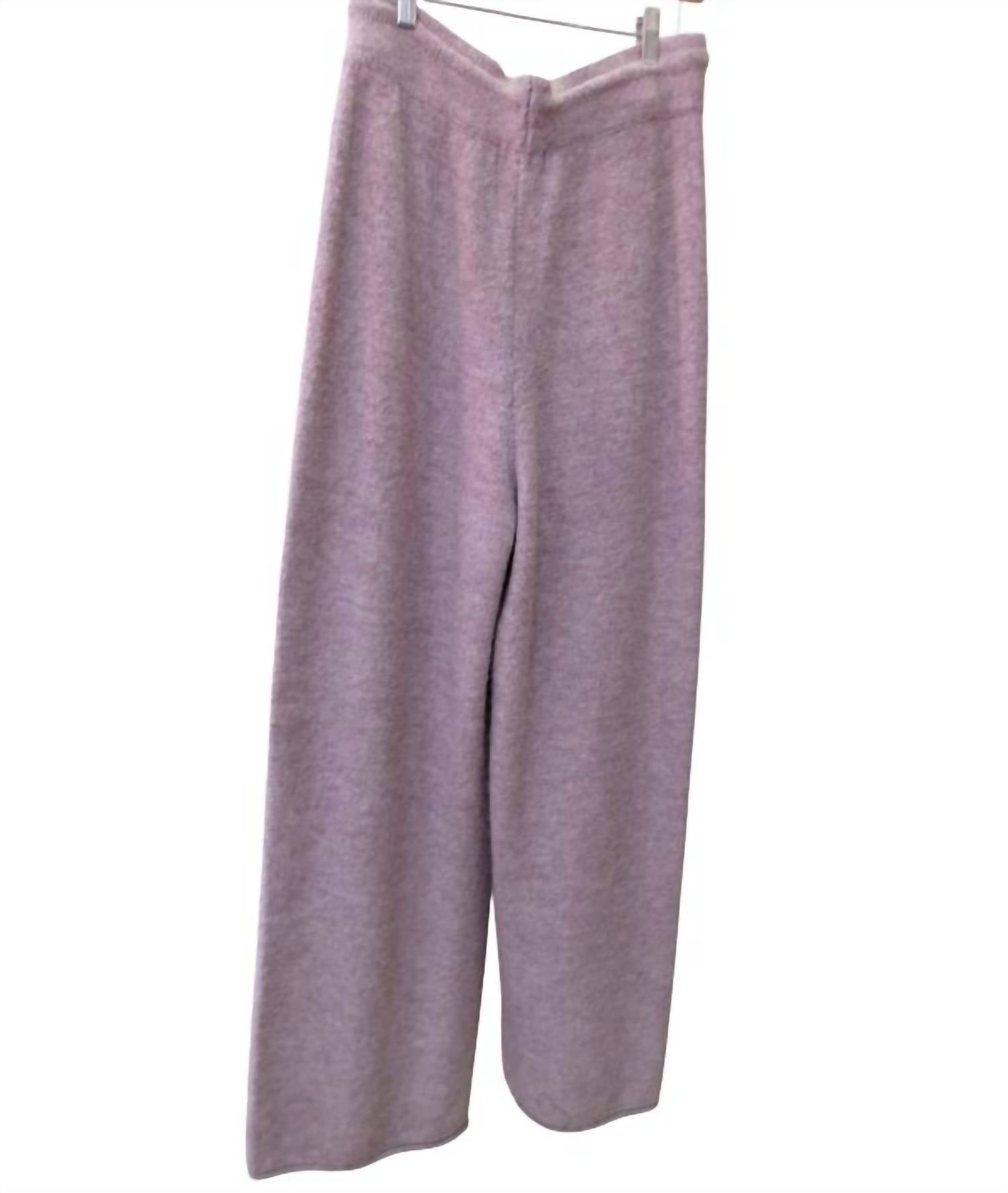Charlie Paige Women's Winter Lounge Pants in rose 1 - women's pants - detail view