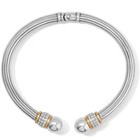 Brighton Women's Meridian Open Hinged Bangle in silver 1 - women's jewelry - detail view