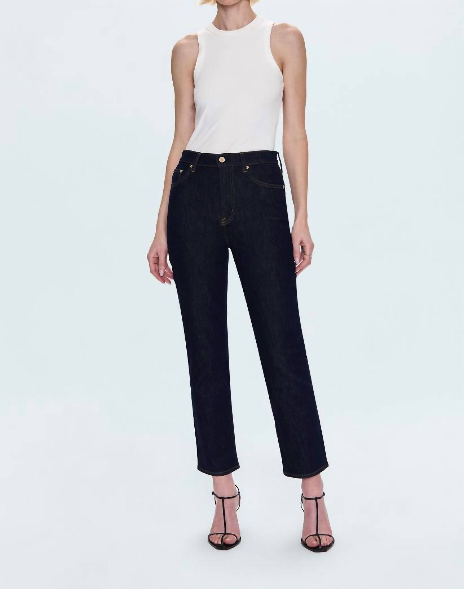PISTOLA Bri High Rise Slim Straight Ankle Length Jean in nightfall - women's jeans