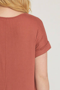 Entro - Ribbed Pocket Midi Dress