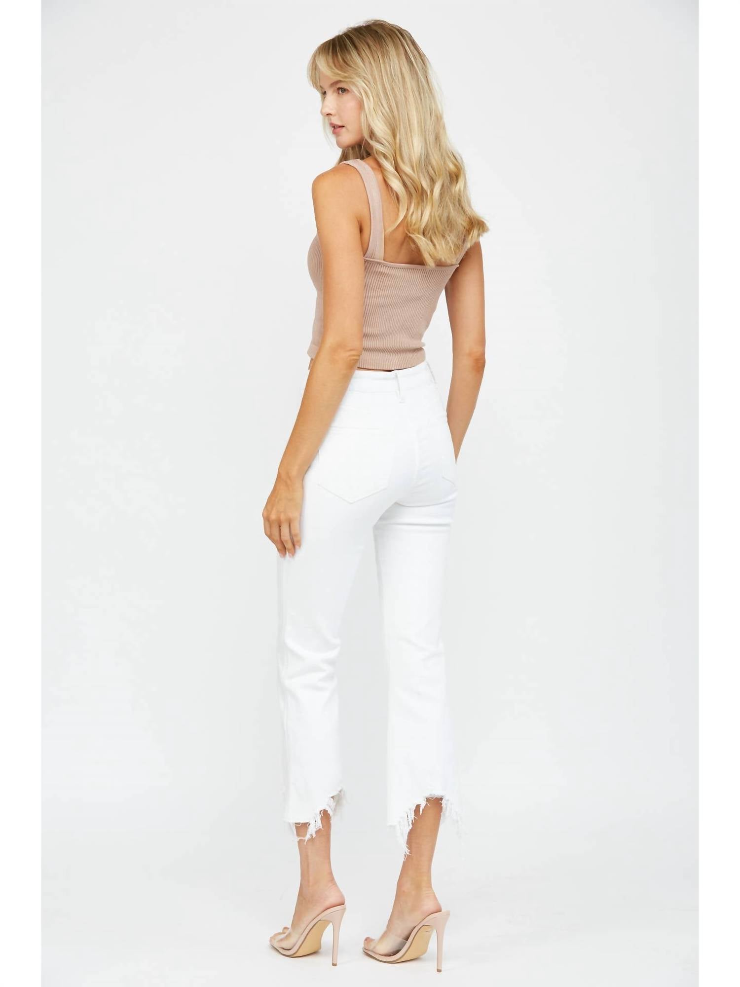 Mica Denim - Cropped Flared Leg Jeans