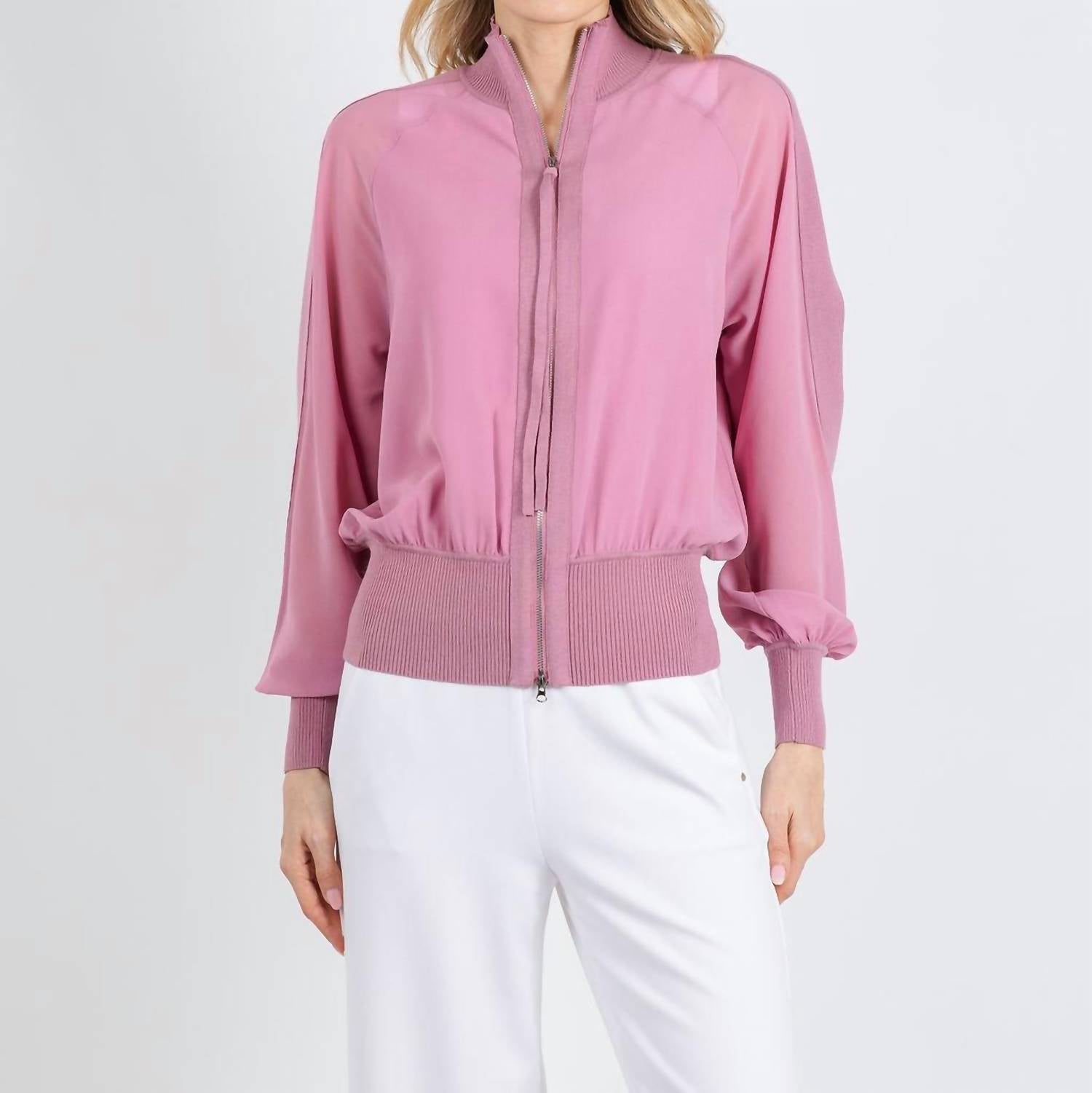 MARELLA Gufo Sporty Georgette Blouson Jacket in hydrangea - women's jacket