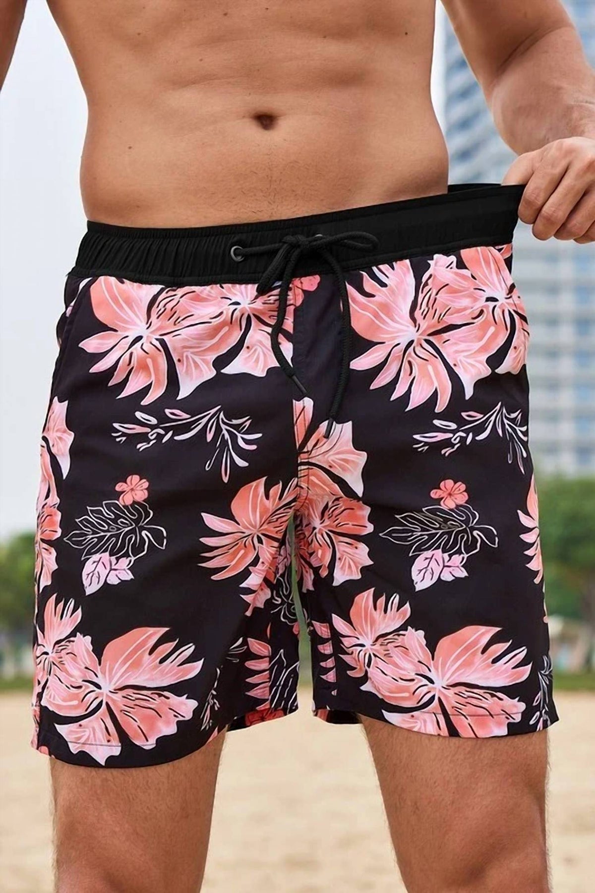 Marina Threads - Coral Floral Swim Trunks