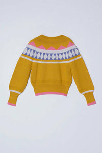 Atelier Delphine Bella Knit Sweater in yellow nordic - women's sweater - alternate view