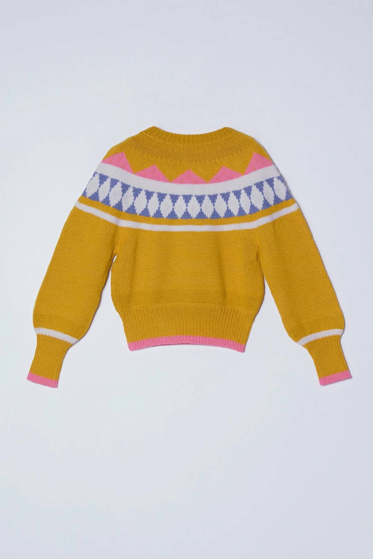 Atelier Delphine Bella Knit Sweater in yellow nordic - women's sweater - alternate view