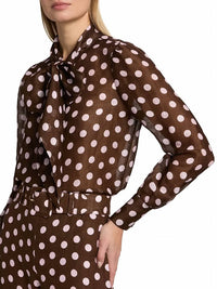 Cara Cara - Chili Polka Dot Linen-silk Shirt