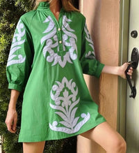 Jodifl - Kelly Greed Floral Appliqué Dress