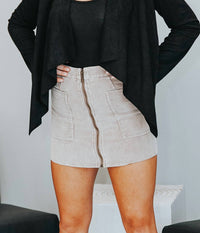 SHE + SKY Mini But Mighty Skirt in stone - women's skirt - alternate view