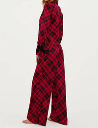 Beach Riot Lee Anne & Brook Pajama Set in merry plaid - women's intimate - detail view