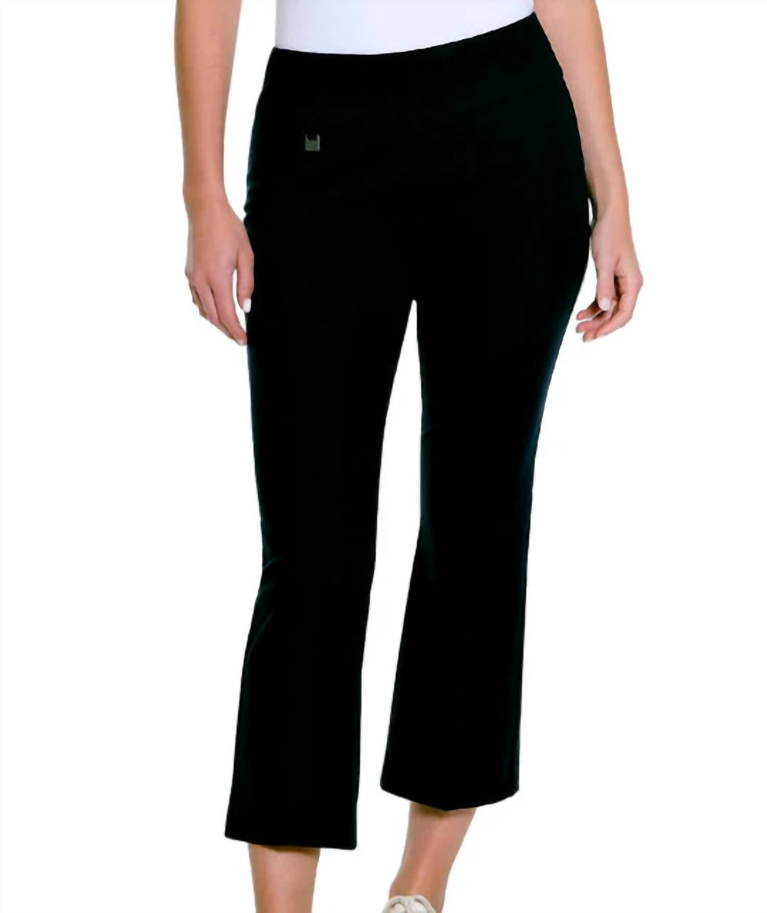 Multiples Flared Crop Pant in black - women's pants - view 5