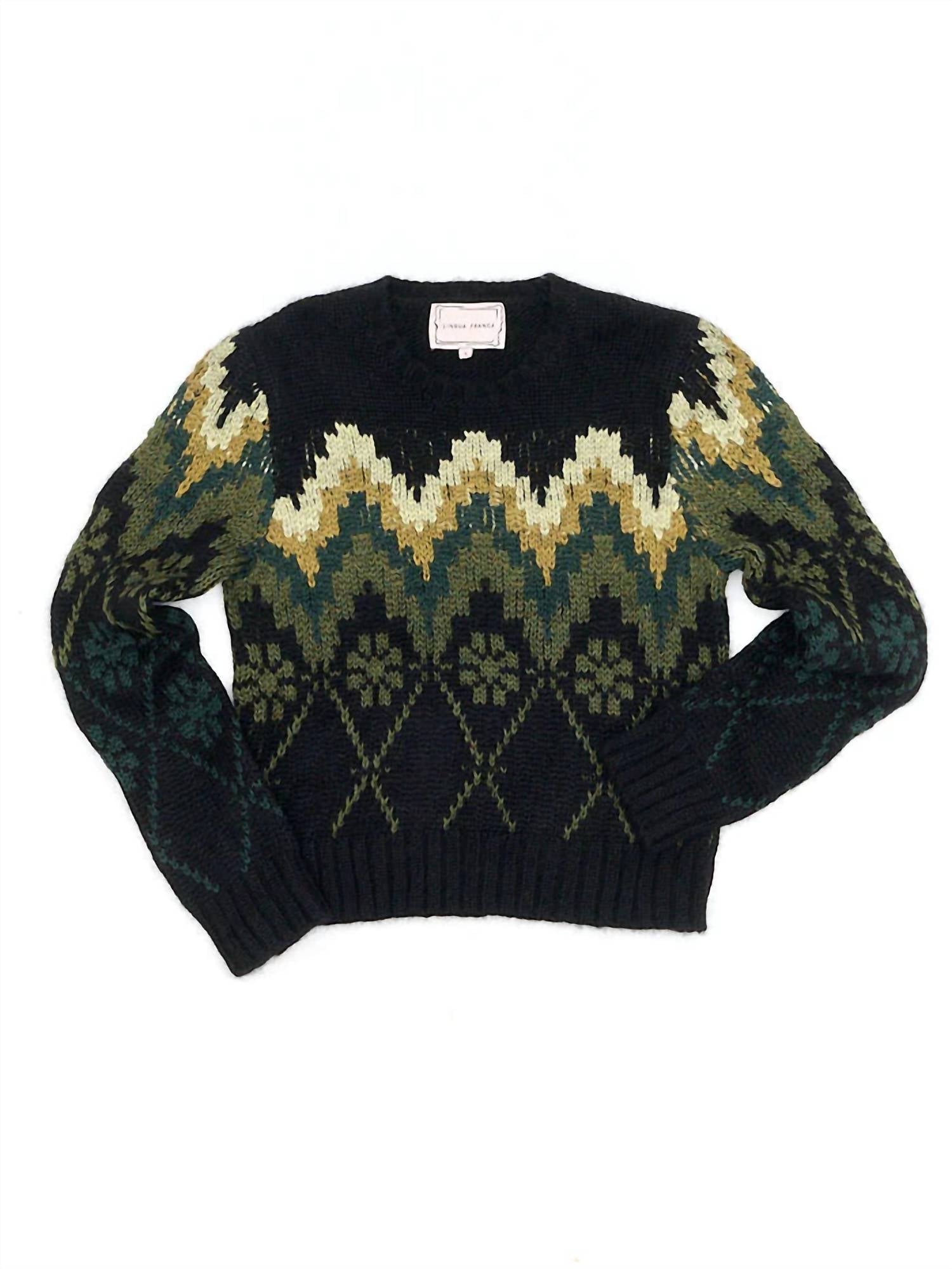 Lingua Franca - Zig Zag Jacquard Pullover