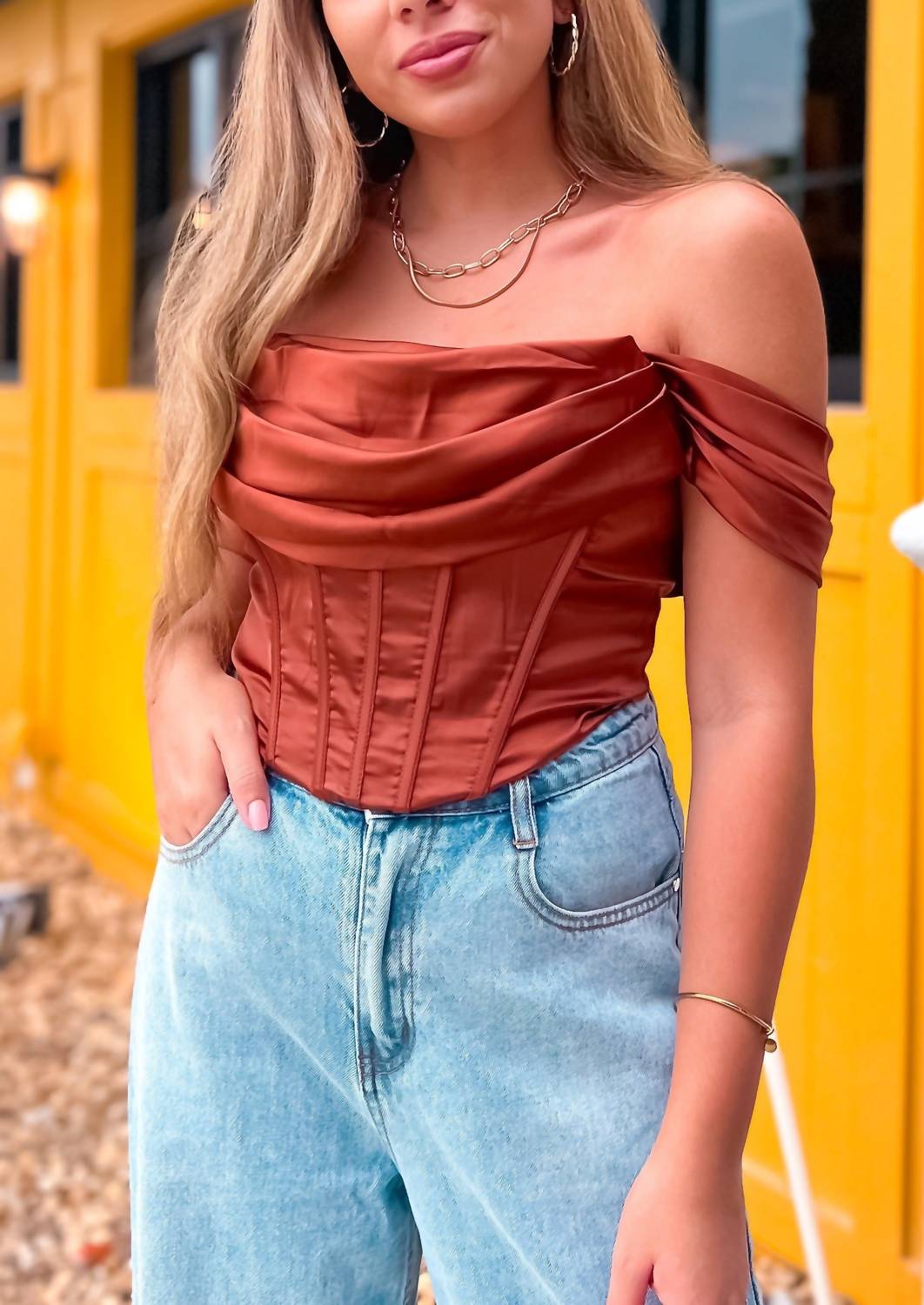 Papermoon - Bianca Corset Off-shoulder Top