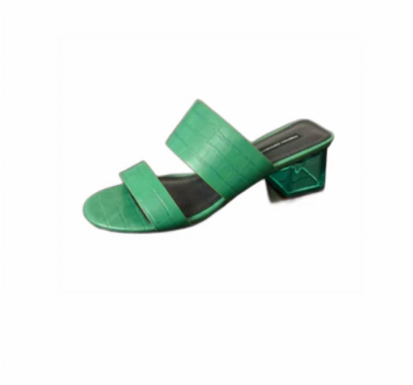French Connection - Women's Croc-embossed Lucite Block Heels