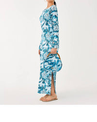 Lilly Pulitzer Long Sleeve Maxi Dress in bellevue blue lilly gulls - women's dress - alternate view