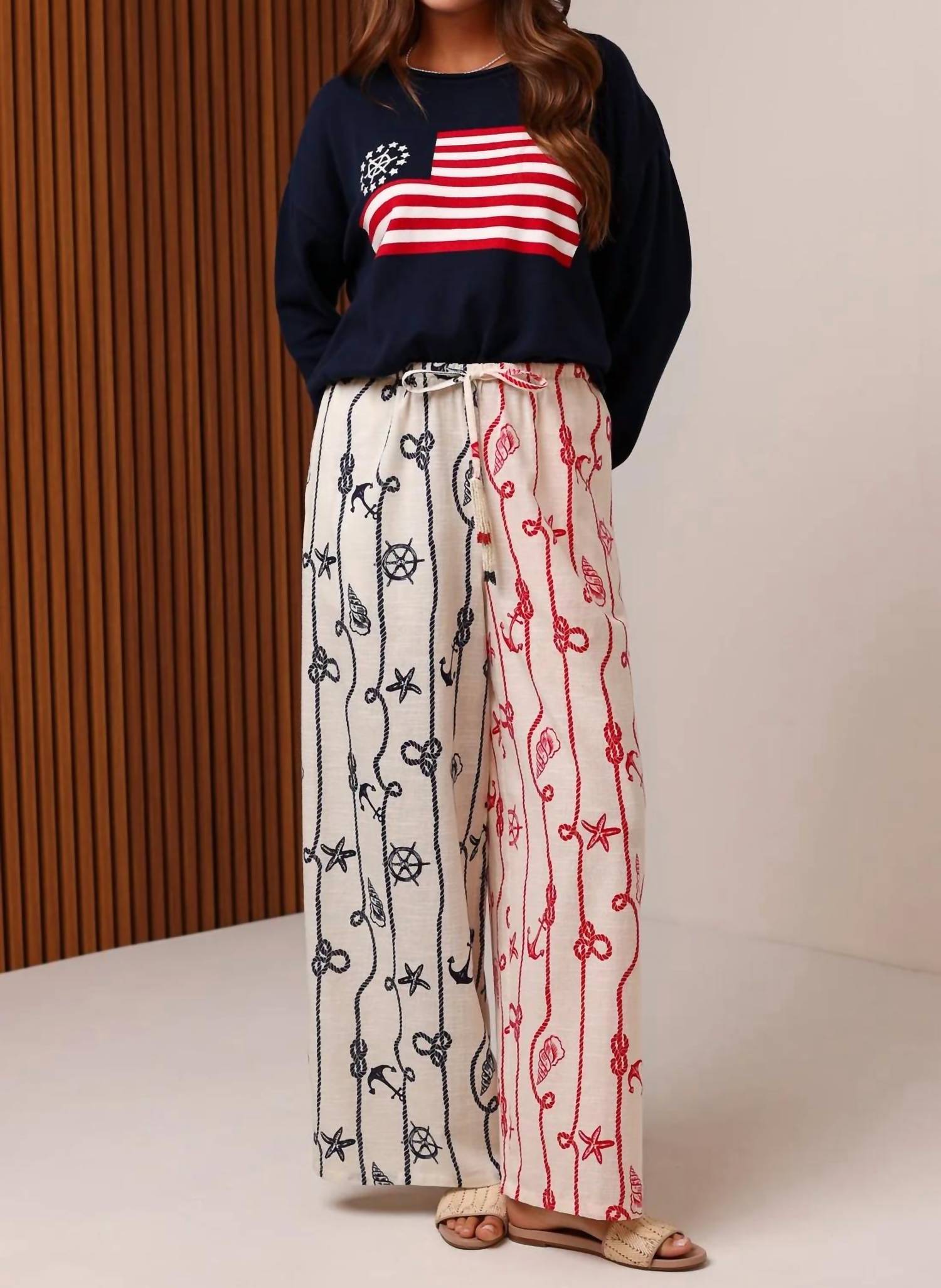 Shore - Beaded Beach Wide Leg Pants