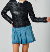 Mauritius - Flora Regular Fit Leather Jacket