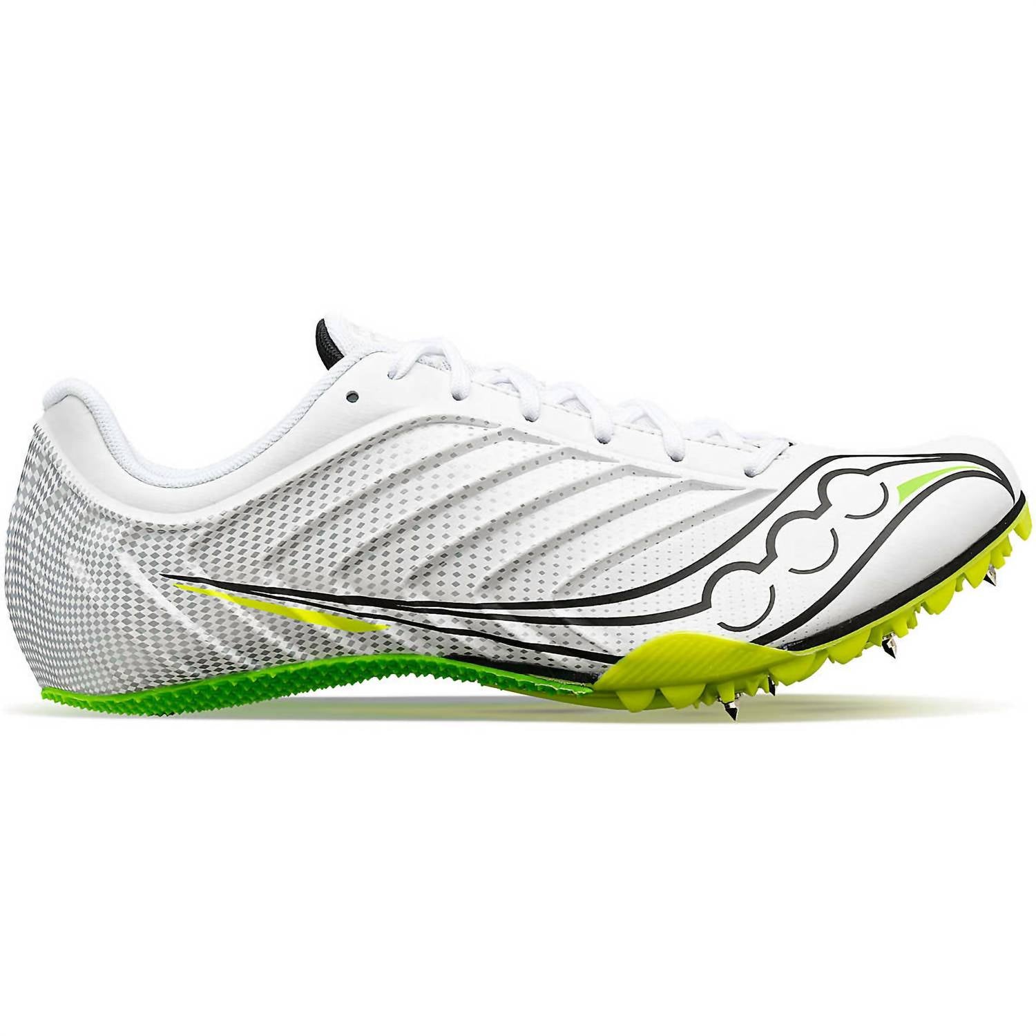 SAUCONY Men's Spitfire 5 Spike Shoes in white slime - men's shoe - alternate view