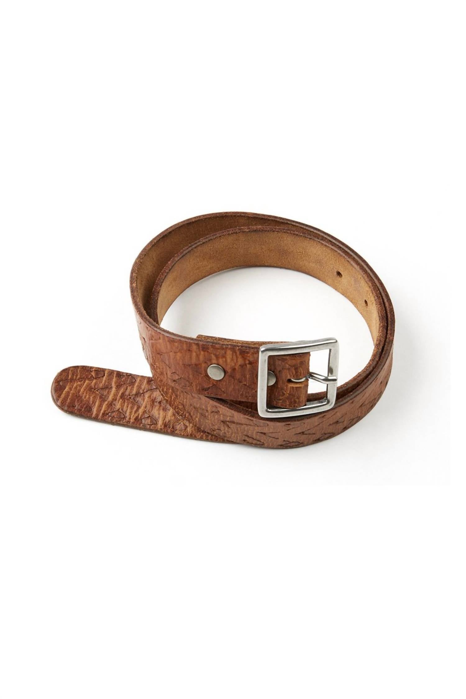 Re/Done - Women's Embossed Square Buckle Belt