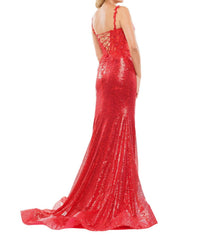 Colors Dress - EMBROIDERED MESH SEQUIN EVENING GOWN