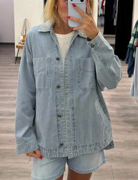 Mustard Seed - Soft Drape Denim Chore Utility Jacket