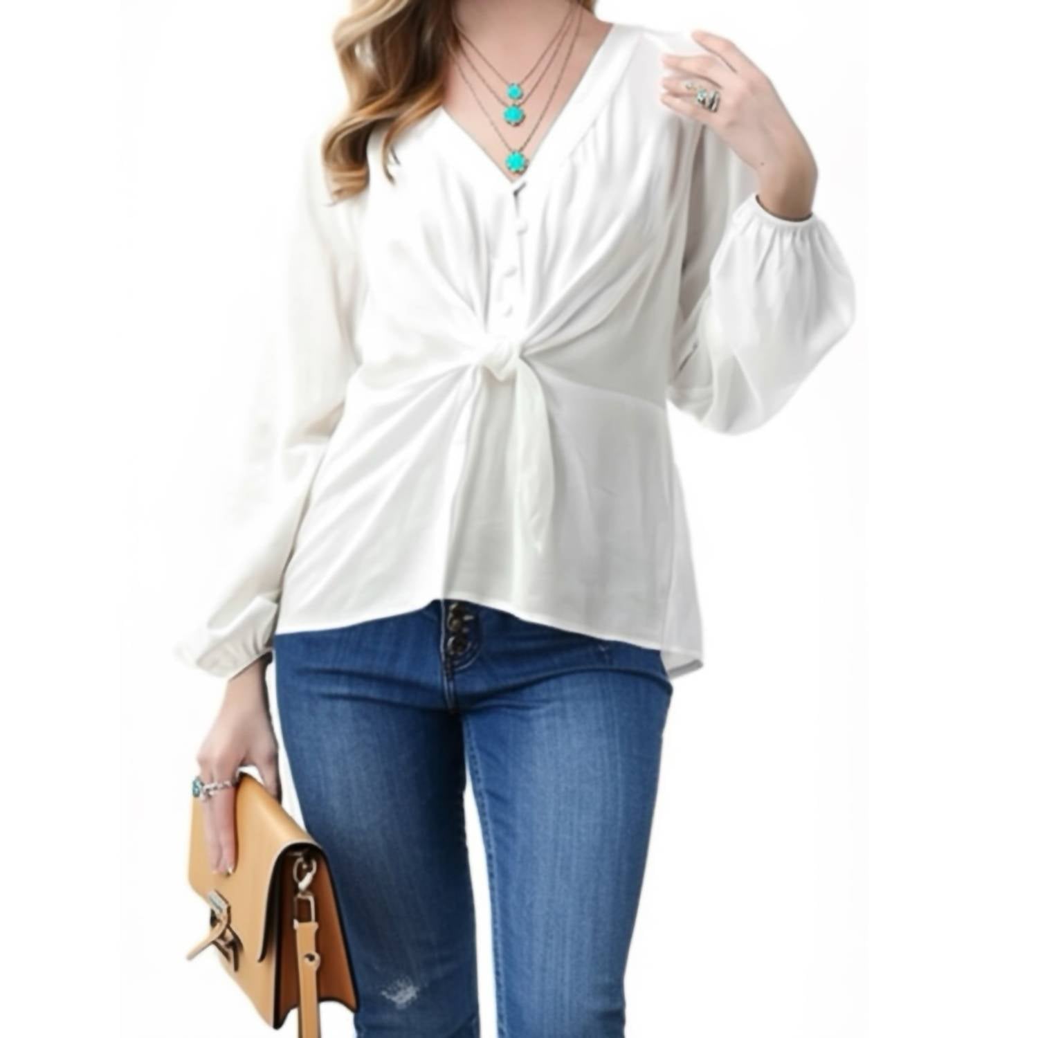 Icebird - Long Sleeve V Neck Blouse