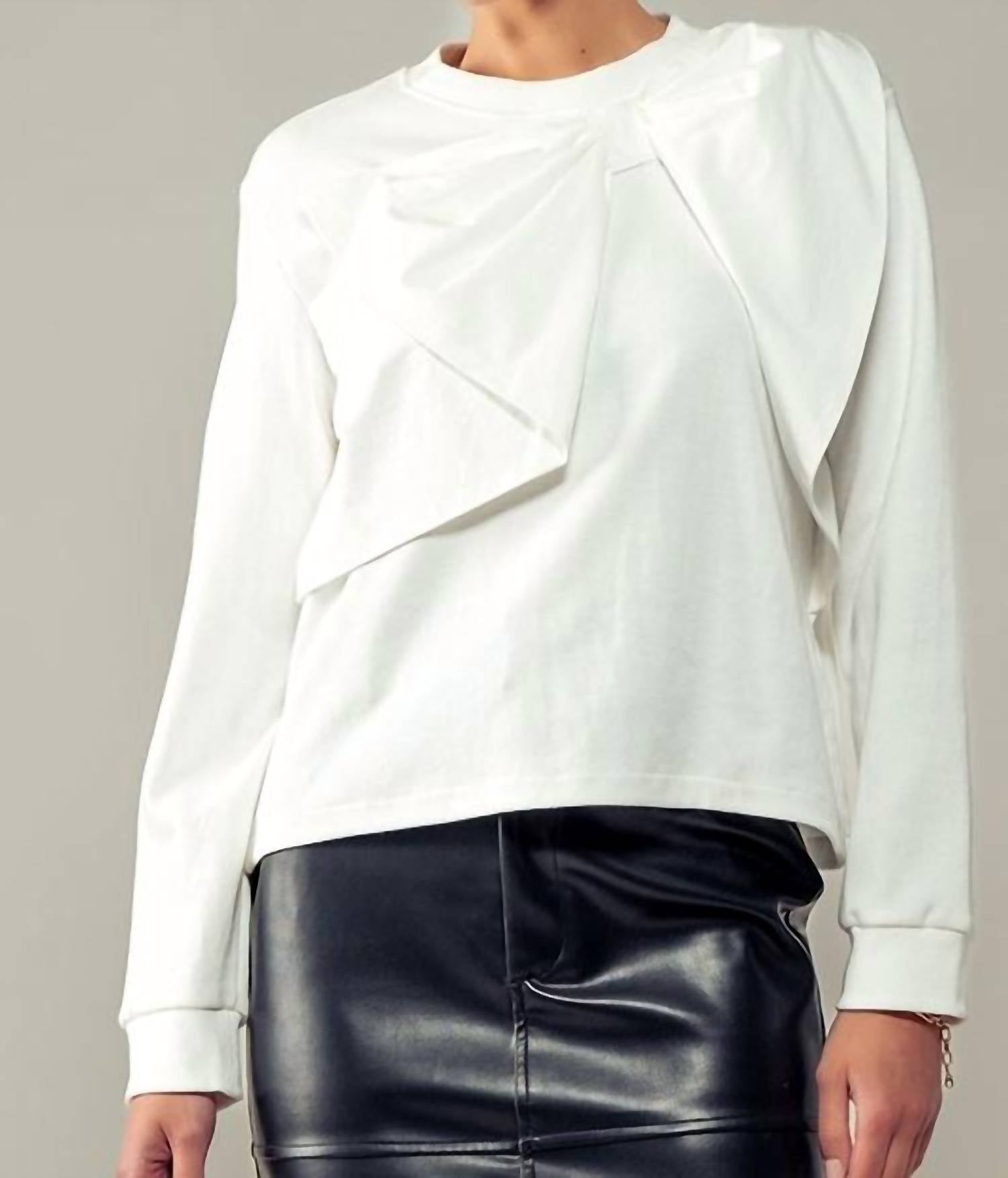 Urban Daizy Bow sweatshirt in winter white - women's top