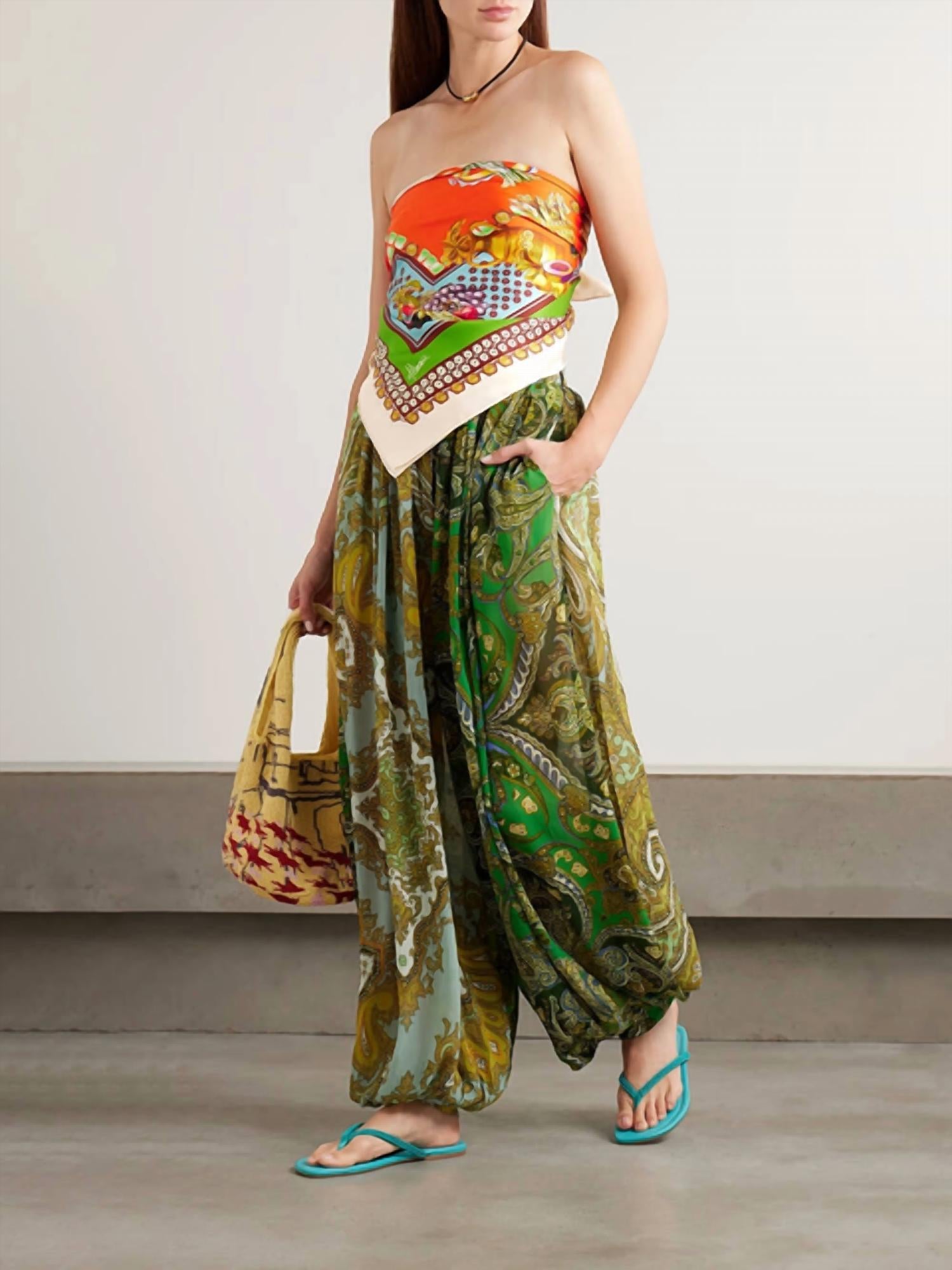 Alemais - Rocco Printed Silk-twill Scarf Top