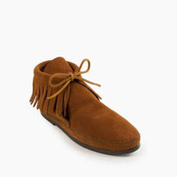 MINNETONKA Women's Classic Fringe Hippy Hardsole Boot in brown - women's shoe