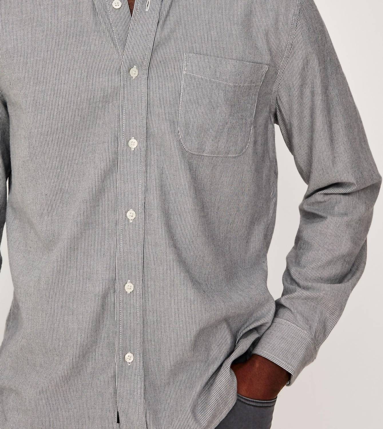 Rails Vance Long Sleeve Button Down Shirt in navy rope stripe - men's shirt - detail view