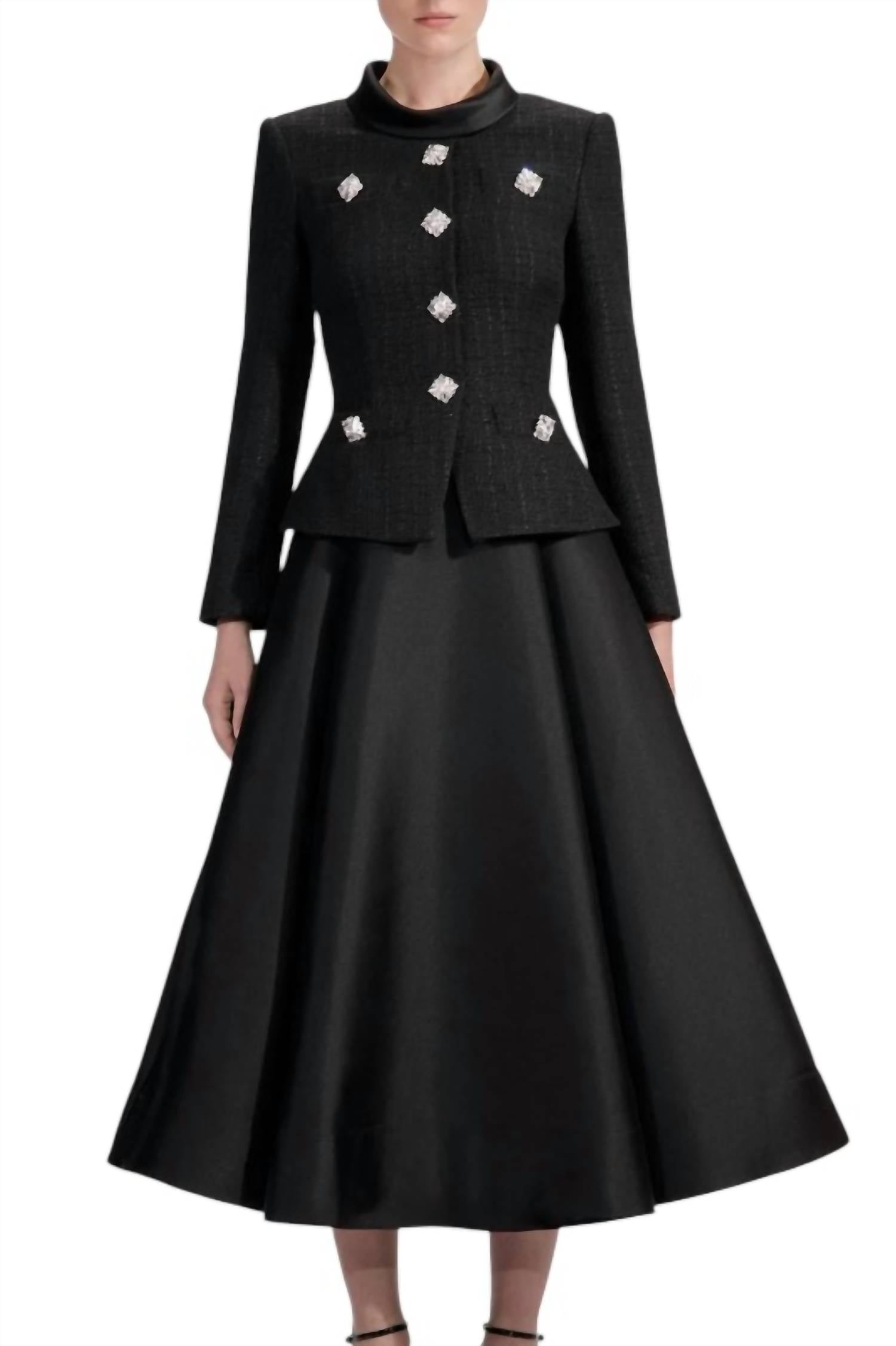 Self-Portrait - Boucle Taffeta Midi Dress