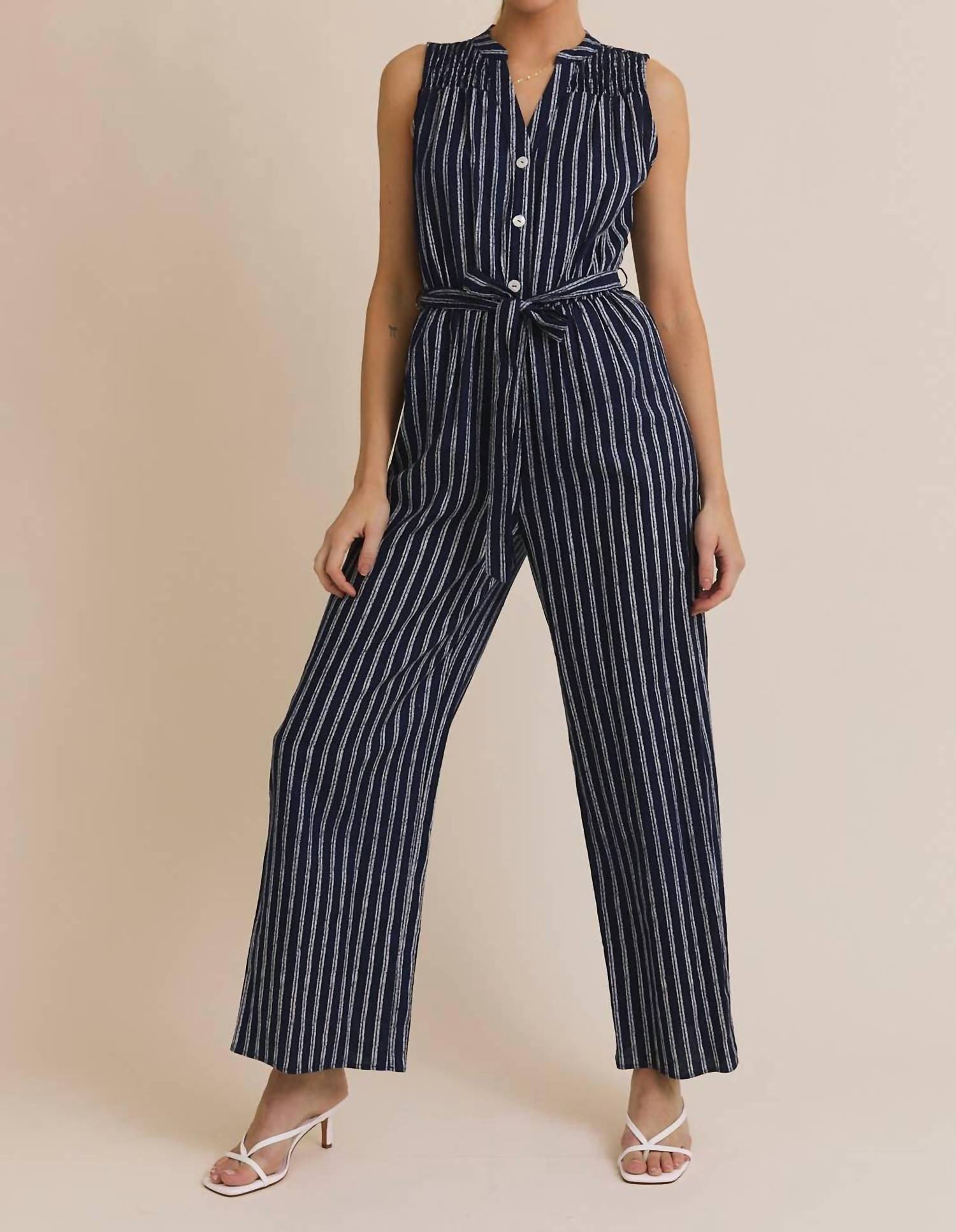 Gilli - Francis Striped Sleeveless Jumpsuit