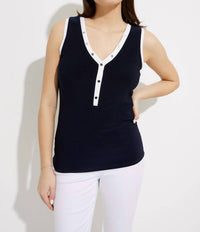Joseph Ribkoff - V-neck Sleeveless Casual Top