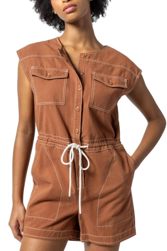 Lilla P - Short Sleeve Canvas Romper