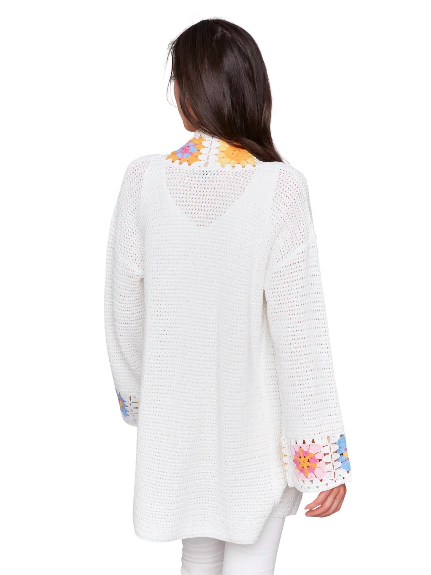 Charlie B - Long Sleeve Knit Cardigan With Crochet Border