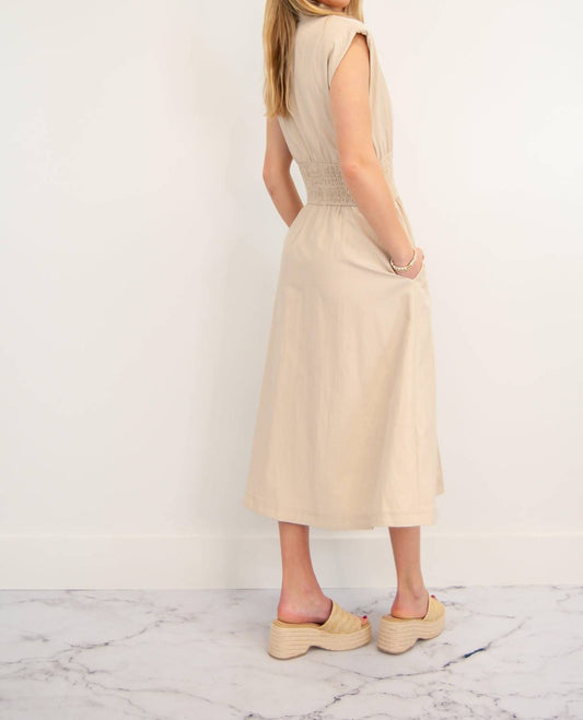 Glam - Madelyn Deep V Zipper Front Midi Dress