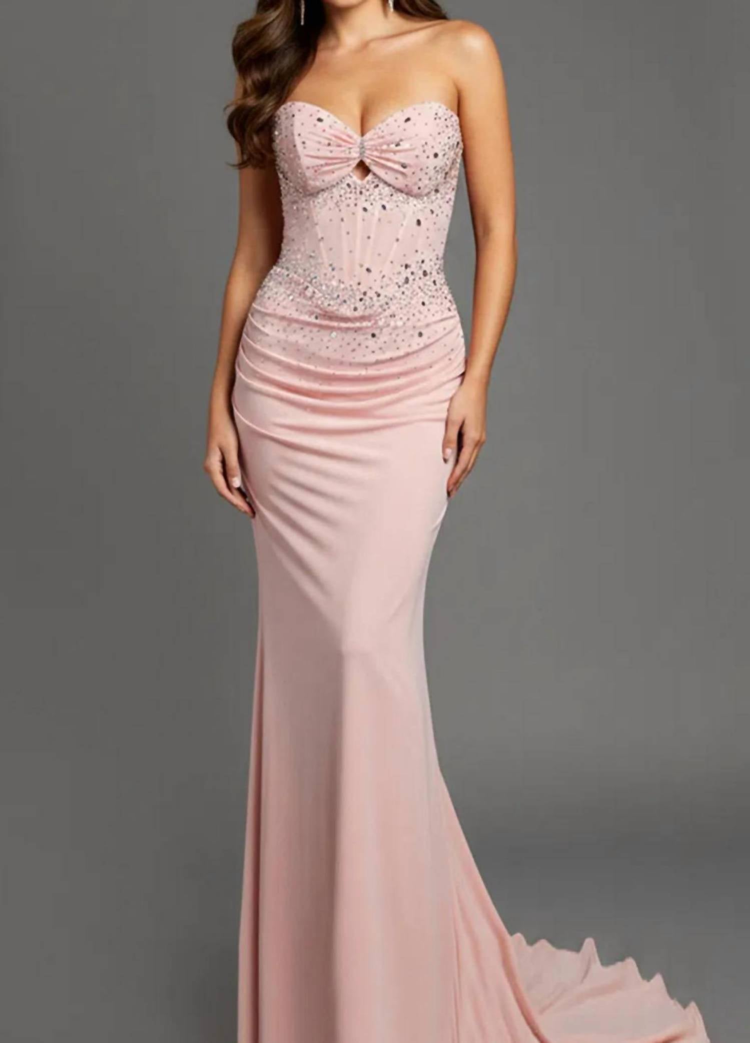 JOVANI Elly Long Formal Prom Dress Gown in pink - women's dress