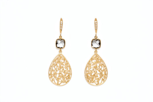 Avenue Chic - Women's Filigree Teardrop Earrings