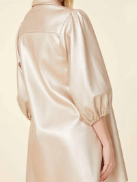 Dolce Cabo - Metallic Faux Leather Puff Sleeve Dress