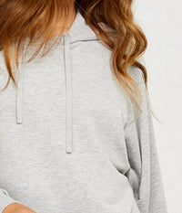 Gentle Fawn Pullover Hoodie in light steel grey - women's top - detail view