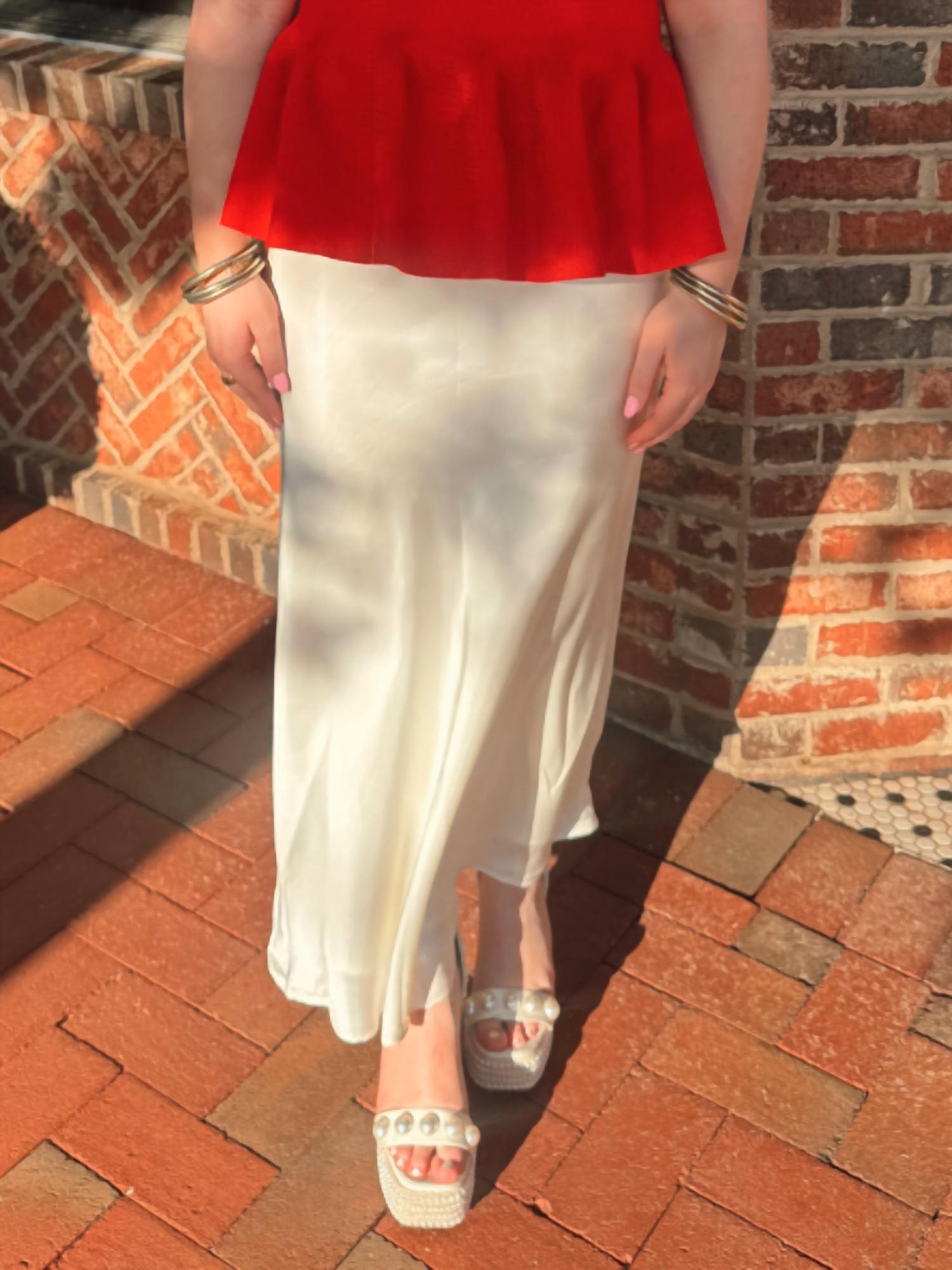 Tcec - Satin Midi Skirt