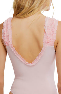 Free People Party Favor Bodysuit in pink ribbons - women's shirt - alternate view
