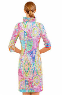 GRETCHEN SCOTT Ruffneck 3/4 sleeve Dress in brights - women's dress - view 4