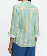 Foxcroft - Taylor 3/4 Sleeve Ombre Stripe Shirt