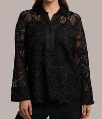 Hinson Wu - Aileen 3/4 Sleeve Lace Shirt