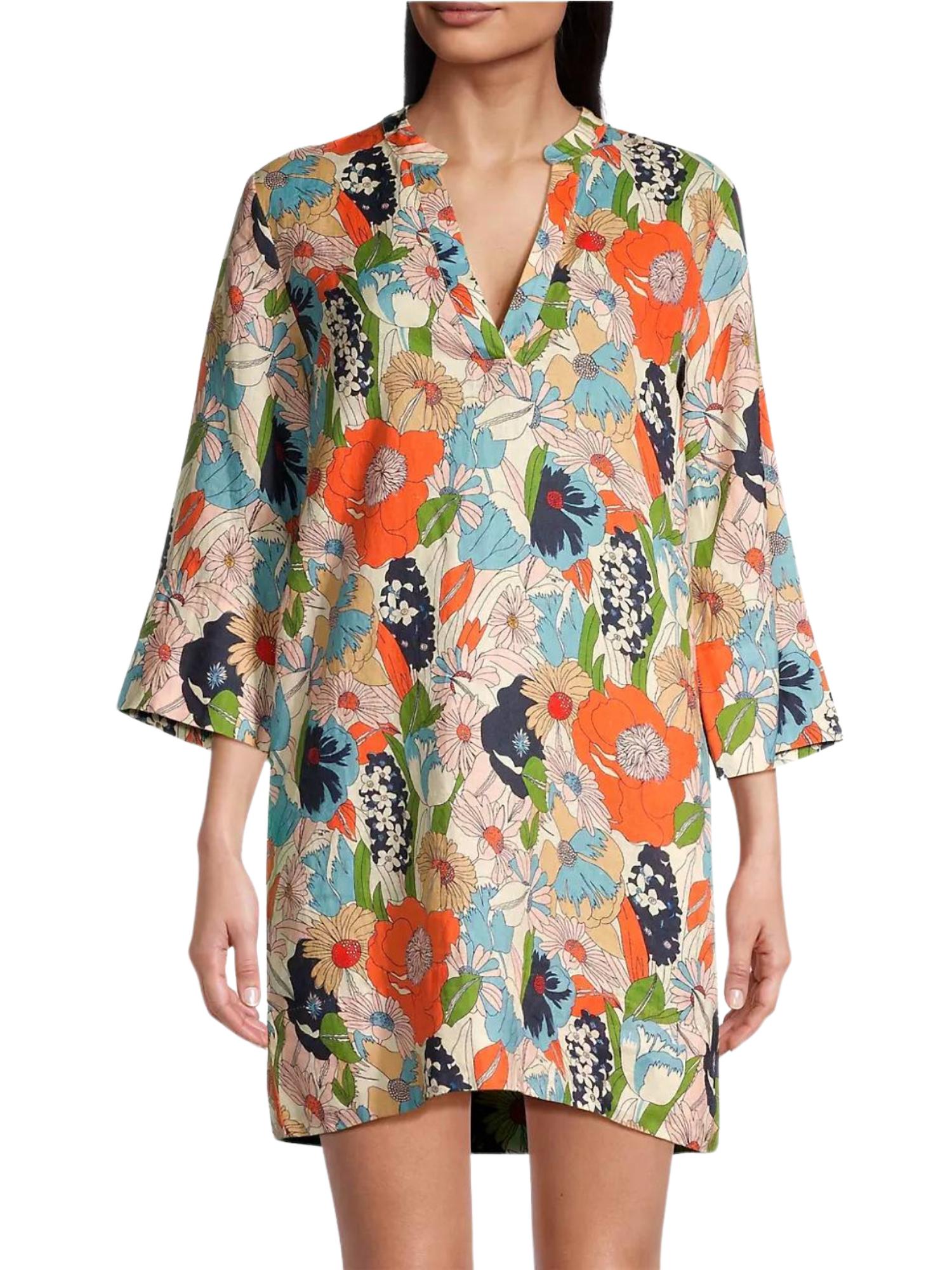 TROVATA Lucca Shift Dress in selva floral - women's dress