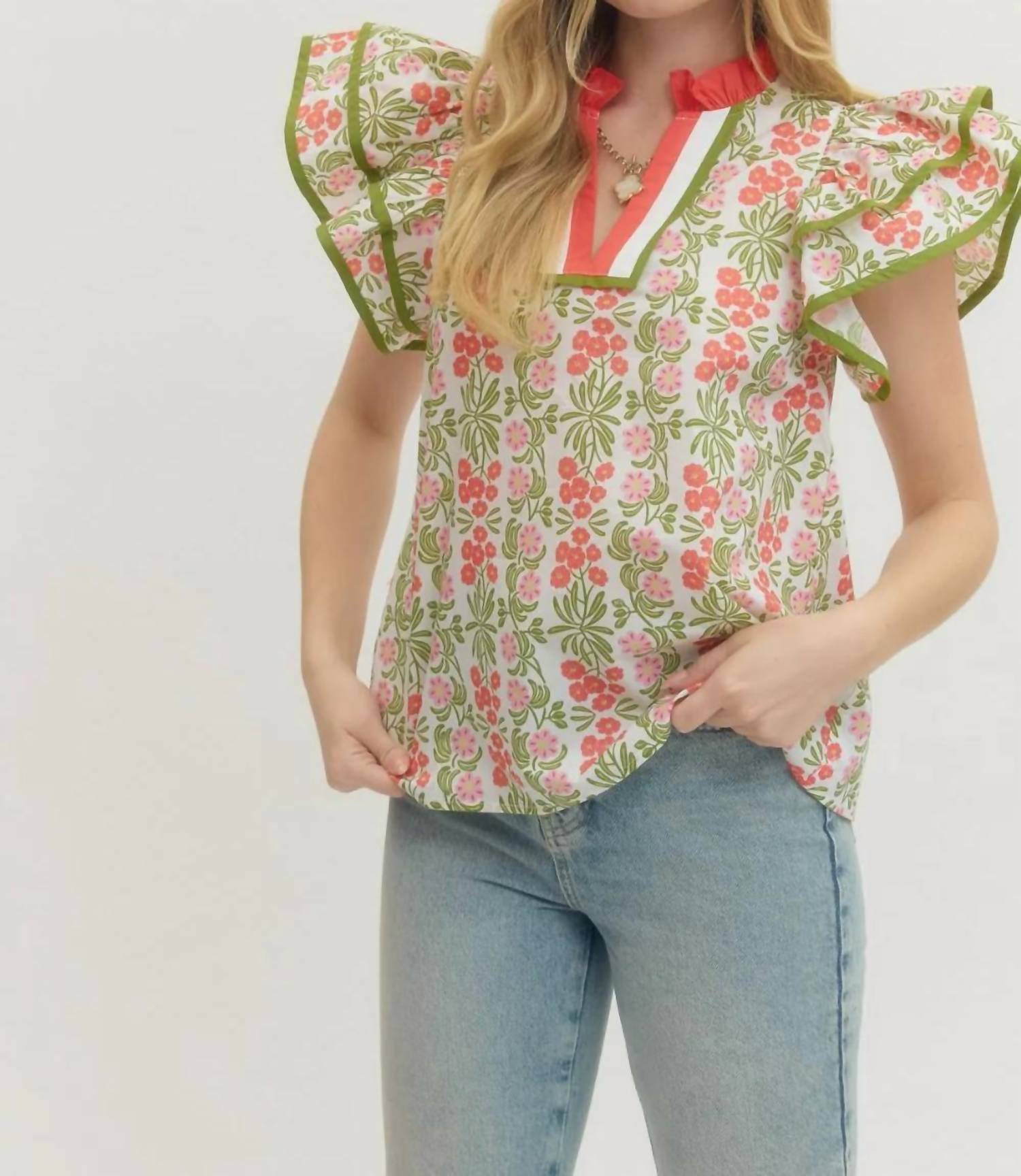 Entro - Flutter Sleeve Top