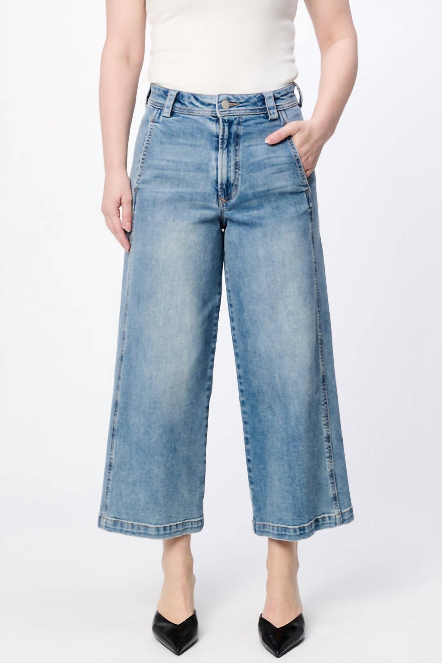 Dear John Denim - Audrey High Rise Wide Leg Crop Jeans