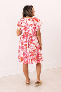 Grace + Emma - Scallop Trim Floral Dress