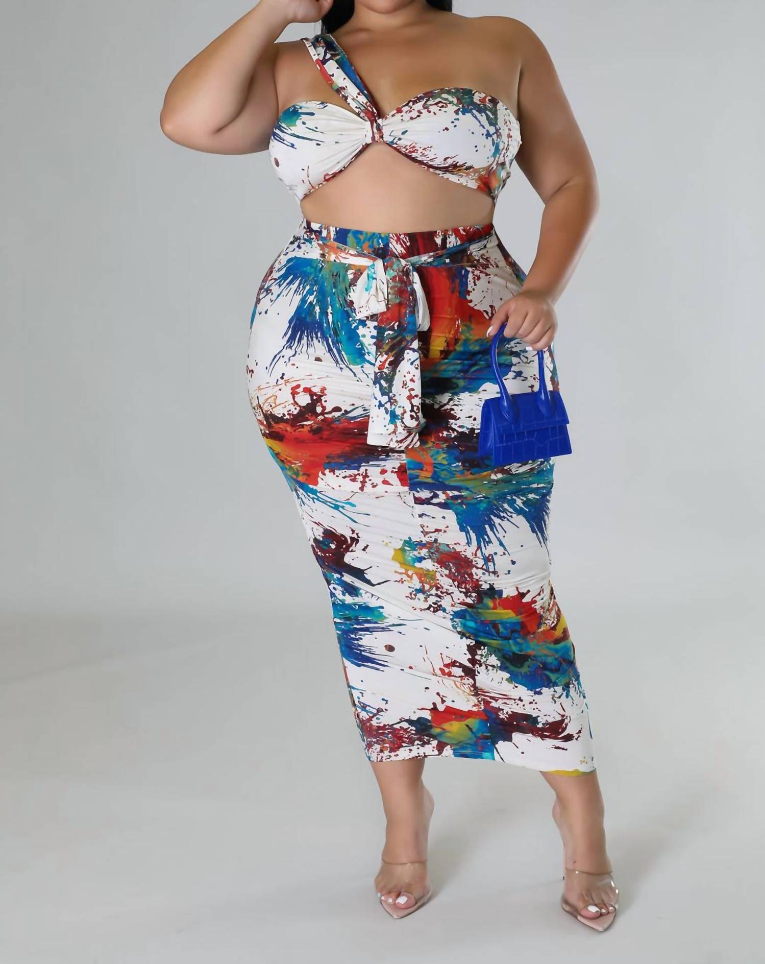 Good Time Usa - Explosive Crop Top And Skirt Two Piece Set